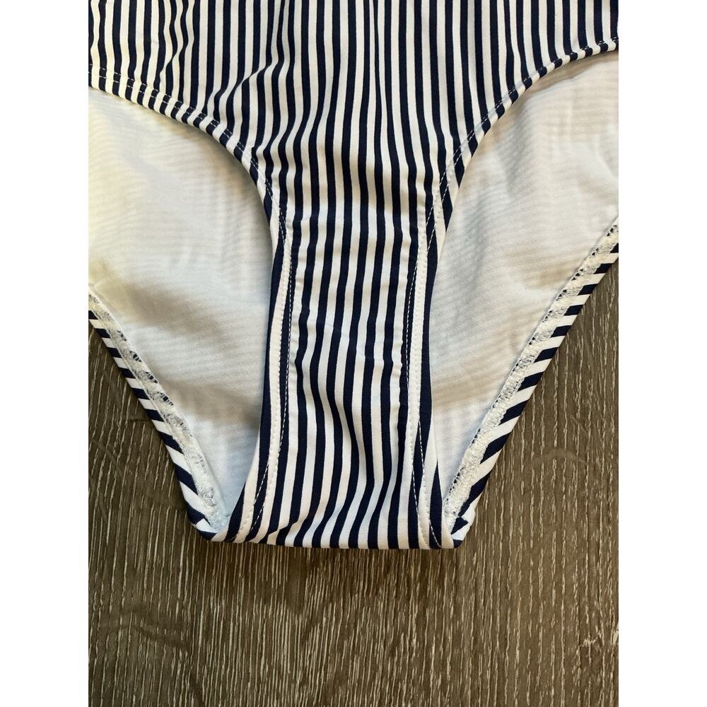 Sia Swim Australia Navy White Striped‎ Bikini Bottoms US Size 8